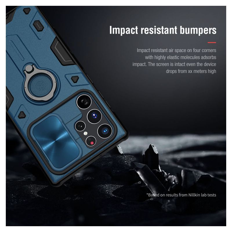 Maskica Nillkin CamShield Armor za Samsung S908B Galaxy S22 Ultra 5G plava