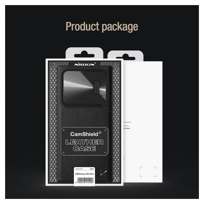Maskica Nillkin CamShield Leather S za Samsung S908B Galaxy S22 Ultra 5G crna