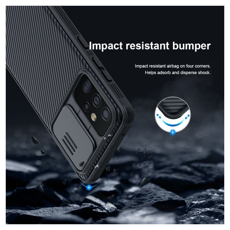 Maskica Nillkin CamShield Pro za Samsung A525F/A526B/A528B Galaxy A52 4G/A52 5G/A52s 5G crna