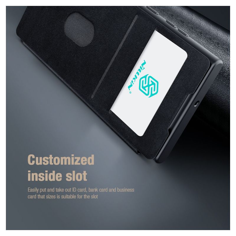 Maskica Nillkin Qin Pro Leather za Samsung S908B Galaxy S22 Ultra 5G siva