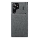 Maskica Nillkin Qin Pro Leather za Samsung S908B Galaxy S22 Ultra 5G siva