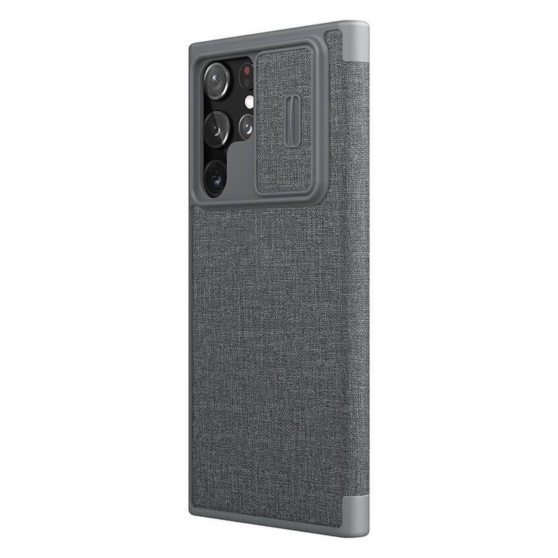 Maskica Nillkin Qin Pro Leather za Samsung S908B Galaxy S22 Ultra 5G siva