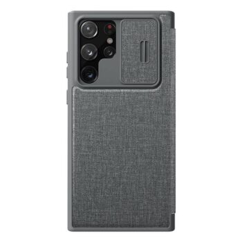 Maskica Nillkin Qin Pro Leather za Samsung S908B Galaxy S22 Ultra 5G siva