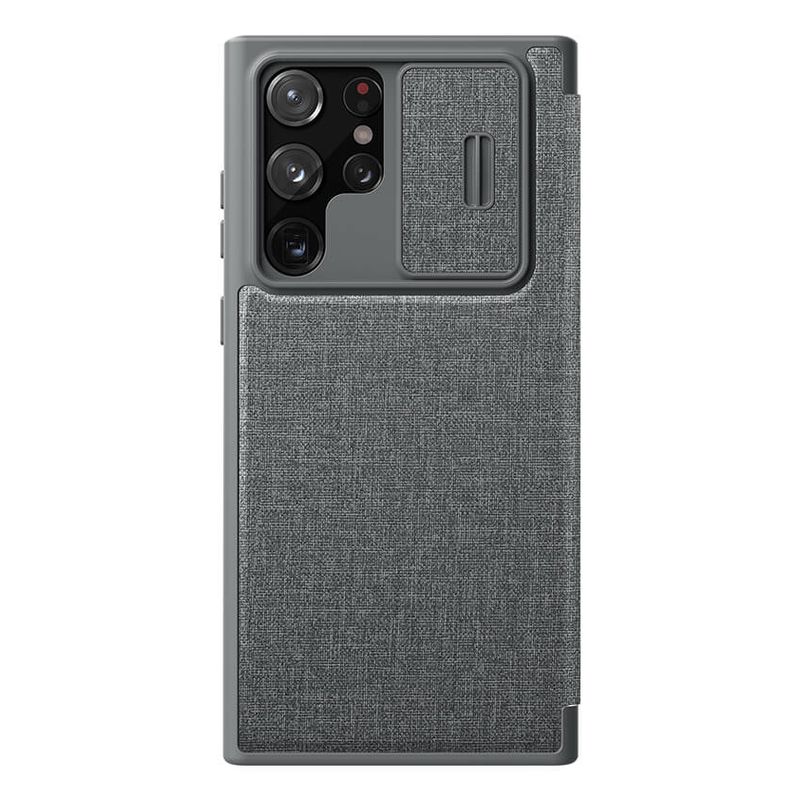 Maskica Nillkin Qin Pro Leather za Samsung S908B Galaxy S22 Ultra 5G siva