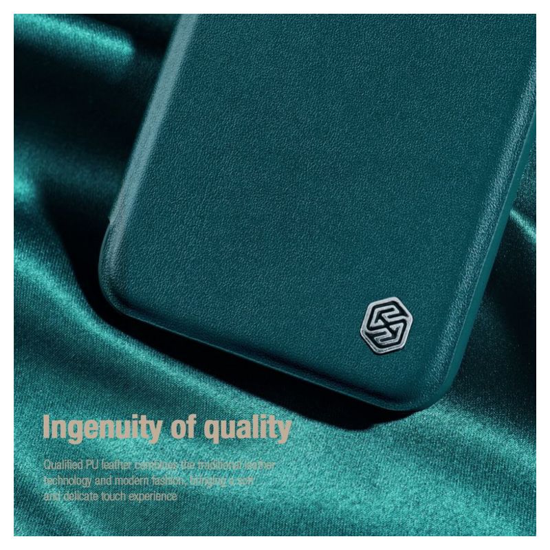 Maskica Nillkin Qin Pro Leather za Samsung S908B Galaxy S22 Ultra 5G zelena