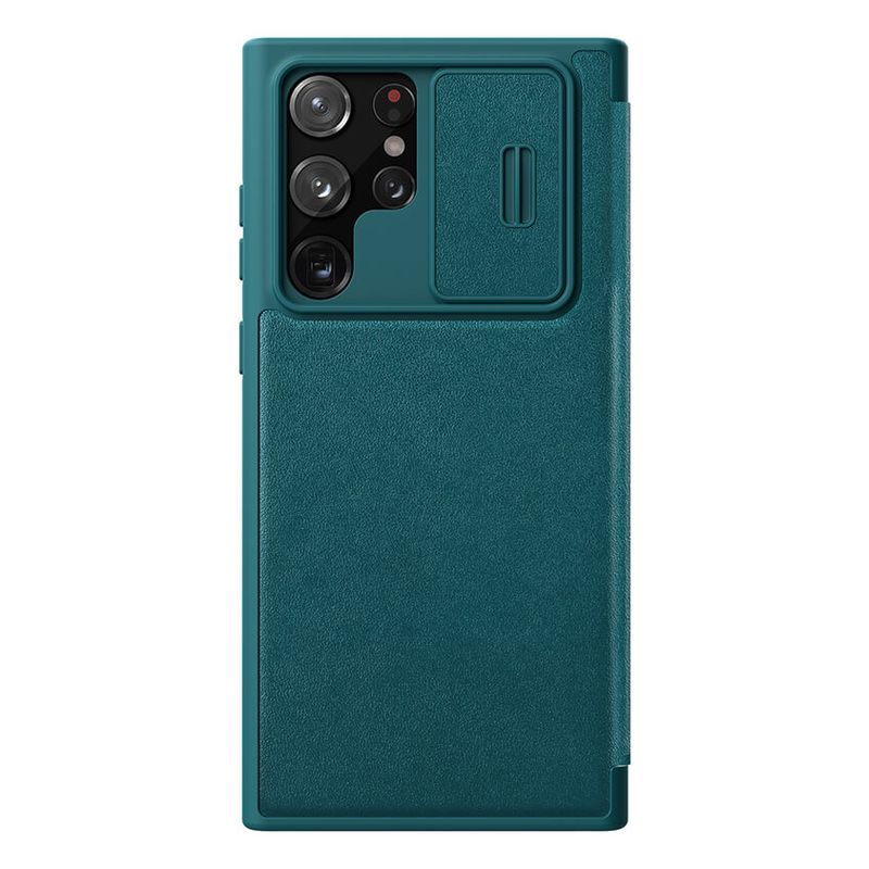 Maskica Nillkin Qin Pro Leather za Samsung S908B Galaxy S22 Ultra 5G zelena