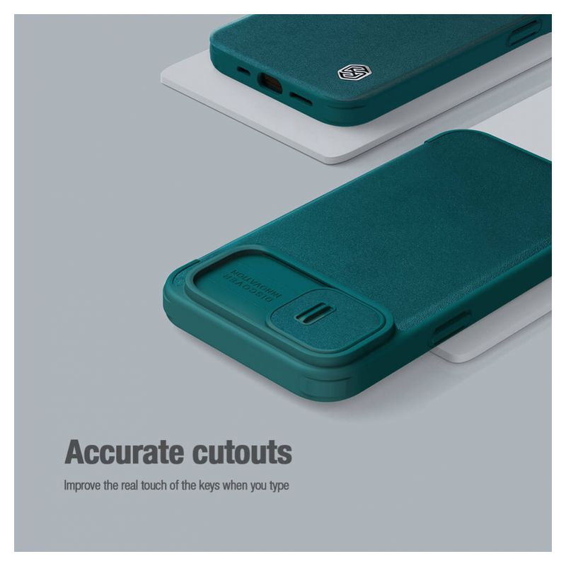 Maskica Nillkin Qin Pro (plain leather) za iPhone 14 6.1 crna