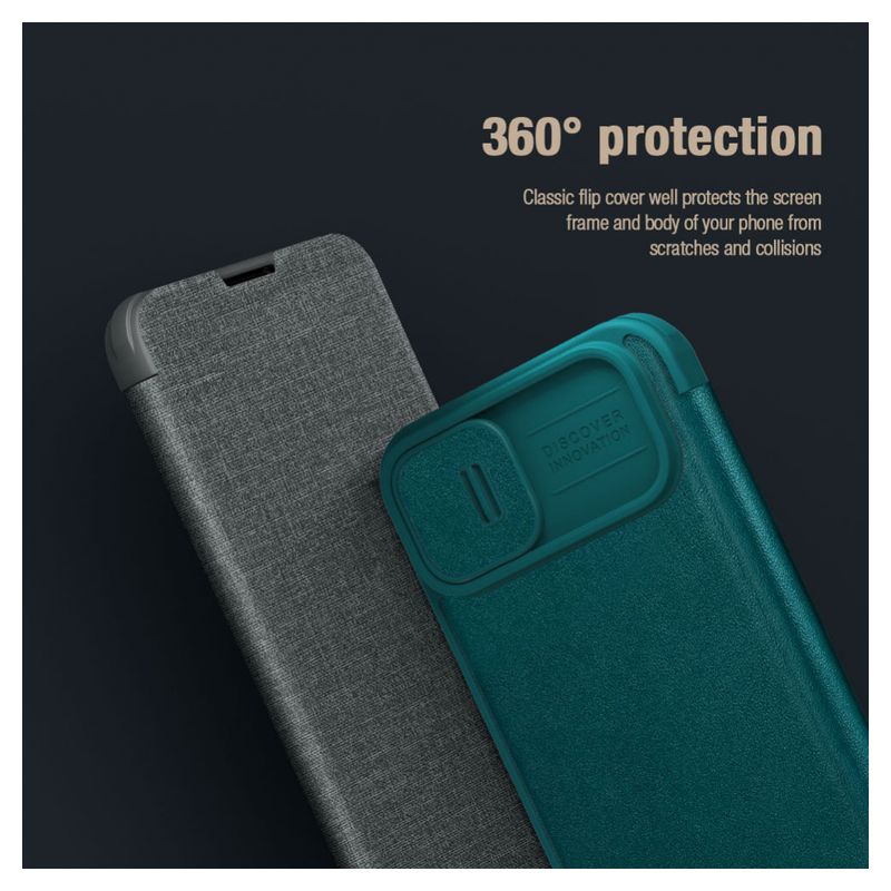 Maskica Nillkin Qin Pro (plain leather) za iPhone 14 6.1 crna