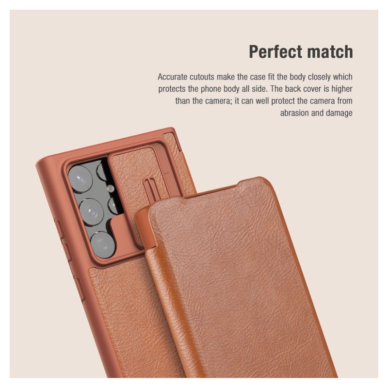 Maskica Nillkin Qin Pro za Samsung S908B Galaxy S22 Ultra 5G crna