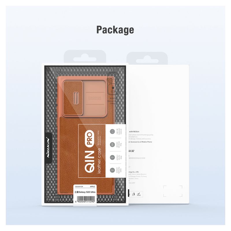 Maskica Nillkin Qin Pro za Samsung S908B Galaxy S22 Ultra 5G crna