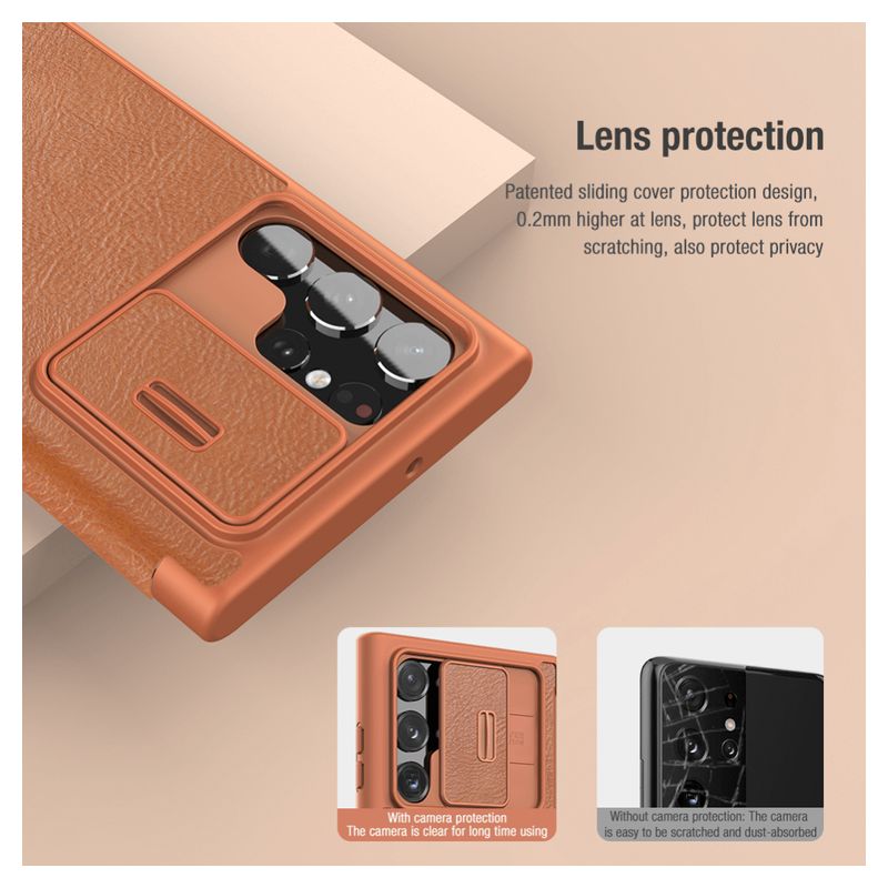 Maskica Nillkin Qin Pro za Samsung S908B Galaxy S22 Ultra 5G crna