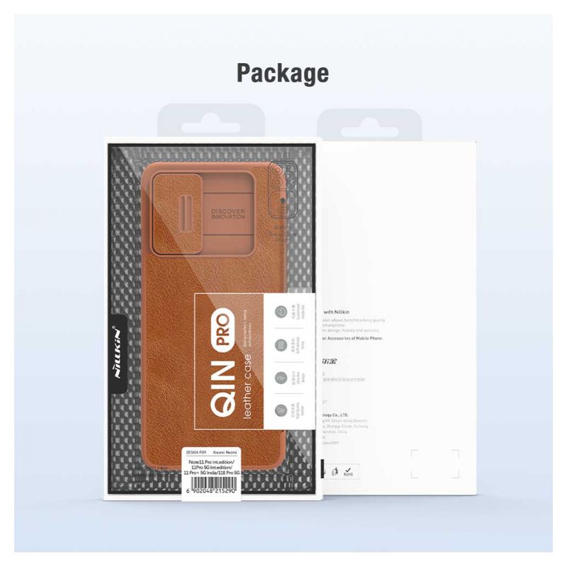 Maskica Nillkin Qin Pro za Xiaomi Redmi Note 11 Pro 4G/5G crvena