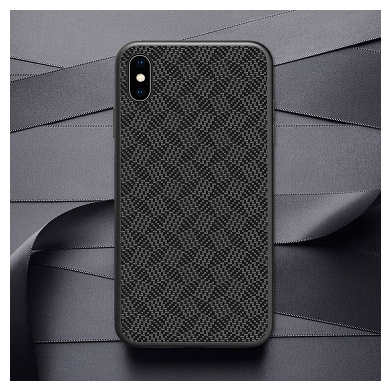 Maskica Nillkin Synthetic Fiber Plaid za iPhone X/XS crna