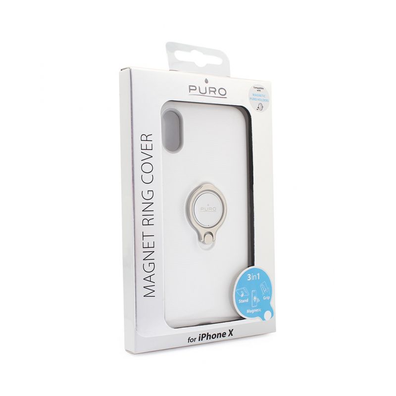 Maskica Puro Magnet ring za iPhone X bela Maskica Puro Magnet ring za iPhone X bela - Slika 1