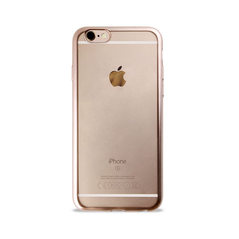 Maskica Puro Metal Duo za iPhone 6/6S + satenska torbica zlatna
