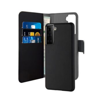 Maskica Puro novcanik 2u1 za Samsung G906B Galaxy S22 Plus 5G crna