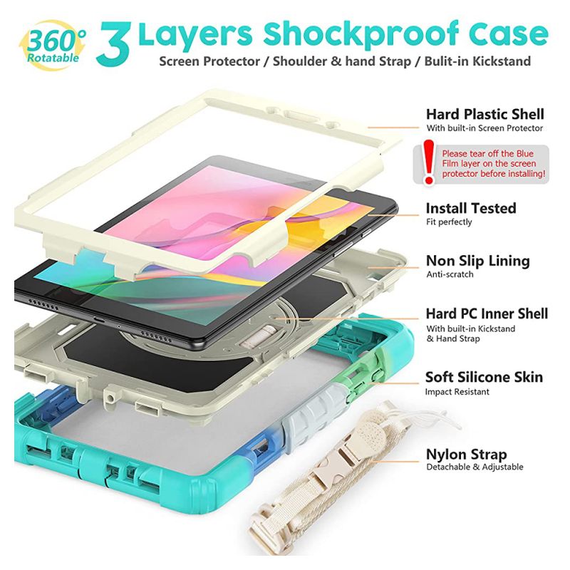 Maskica Rainbow Port za Samsung T290/T295 Galaxy Tab A8.0 2019 mint