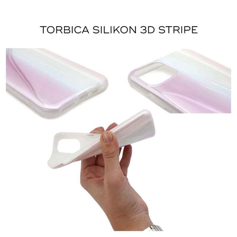 Maskica Silikon 3D stripe za iPhone XS Max roze