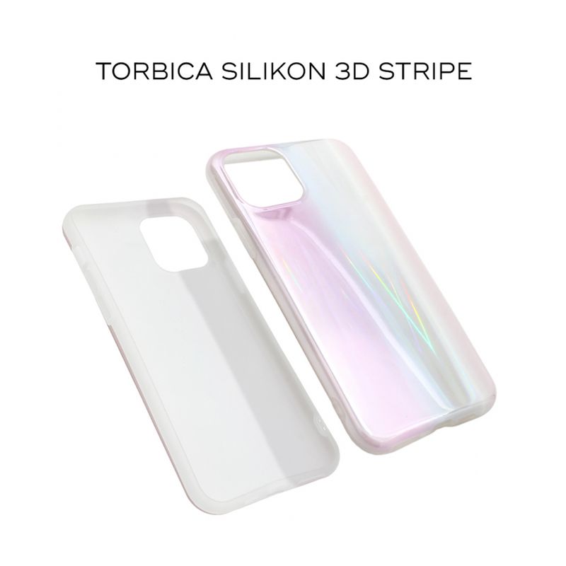 Maskica Silikon 3D stripe za iPhone XS Max roze