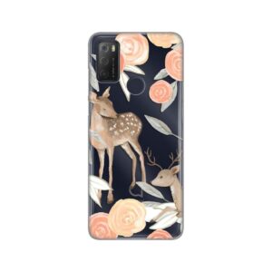 Maskica Silikonska Print Skin za Alcatel 1S 2021/3L 2021/A1 Alpha 21 Flower Deer