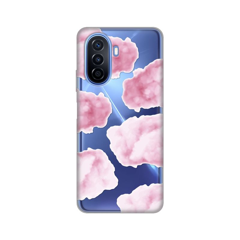 SEAHAI Cover Portafoglio Per Huawei Nova Y70 / Y70 Plus - Custodia In Pelle Con Motivo Foglie E Gatto, Supporto E Cinturino, Blu
