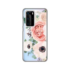 Maskica Silikonska Print Skin za Huawei P40 Pro Luxury Pink Flowers