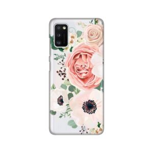 Maskica Silikonska Print Skin za Samsung A415F Galaxy A41 Luxury Pink Flowers
