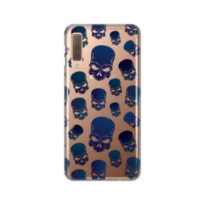 Maskica silikonska Print Skin za Samsung A750F Galaxy A7 2018 Blue Skulls