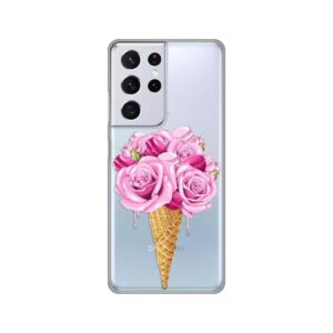 Maskica Silikonska Print Skin za Samsung G998B  Galaxy S21 Ultra Rose Cone