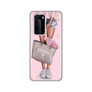 Maskica Silikonska Print za Huawei P40 Pro Girl With Bag