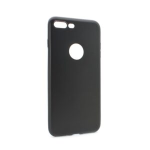 Maskica silikonska Skin za iPhone 8 plus mat crna (sa otvorom za logo)