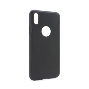 Maskica silikonska Skin za iPhone X/XS mat crna (sa otvorom za logo)