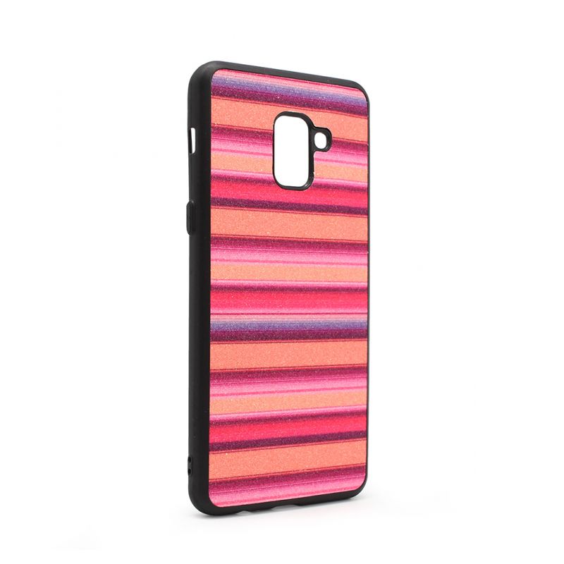 Maskica Three stripes za Samsung A730F Galaxy A8 Plus 2018 narandzasta