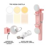 Mini tripod sa LED rasvetom R8 pink - Slika 3