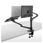 Nosac dvostruki stoni za LCD i notebook crni - Slika 2