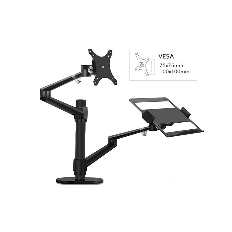 Nosac dvostruki stoni za LCD i notebook crni