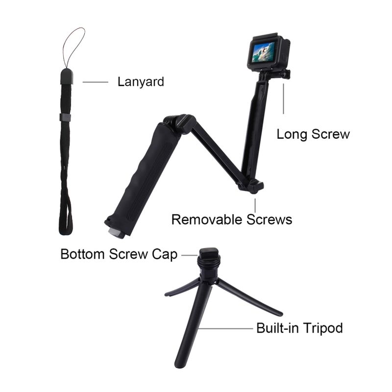 Nosac X-119 multifunkcionalni selfie stick za akcione kamere crni