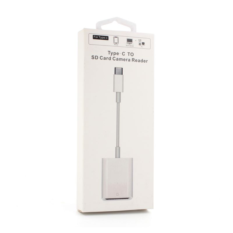 OTG adapter Type C citac kartica TF/SD beli