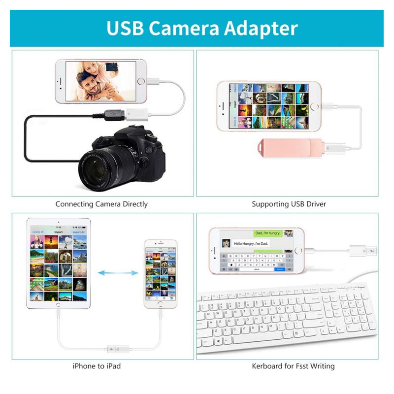 OTG lightning na USB kamera adapter beli