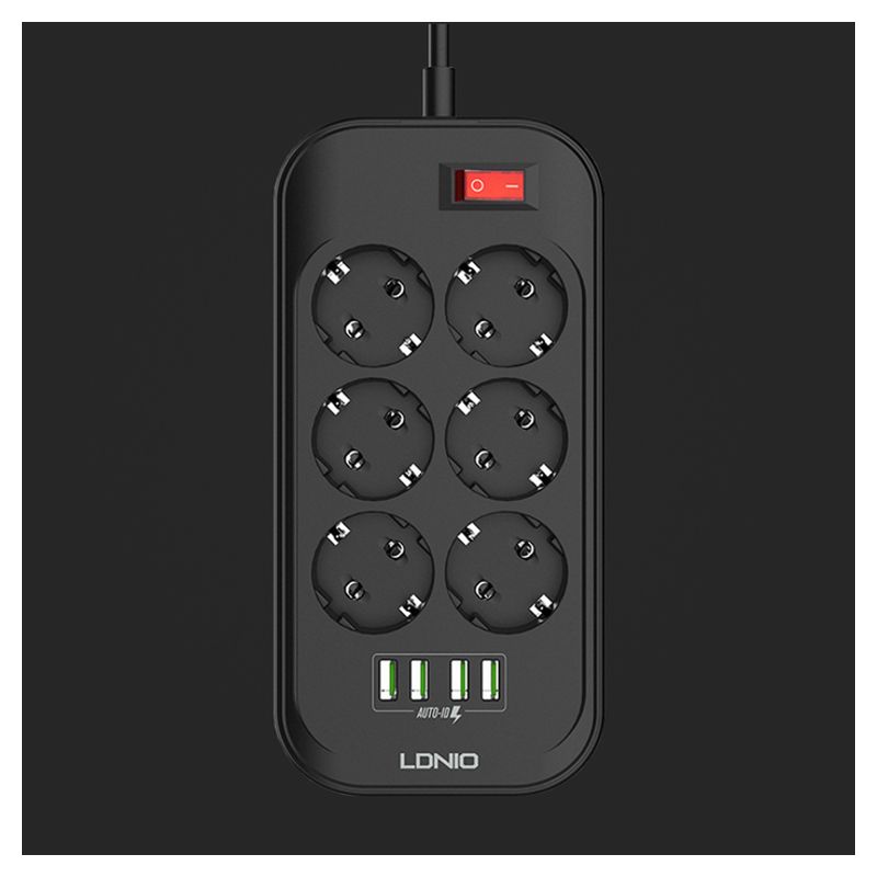 Produzni kabl LDNIO SE6403 6 uticnica 4xUSB 2.0m