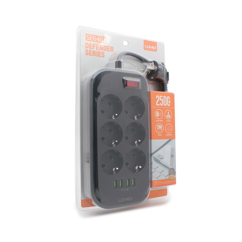 Produzni kabl LDNIO SE6403 6 uticnica 4xUSB 2.0m