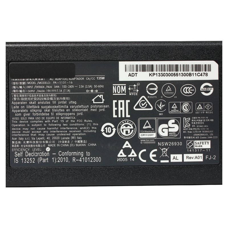 Punjac za laptop Acer 19V 7.1A (5.5*1.7) ugao 90 slim
