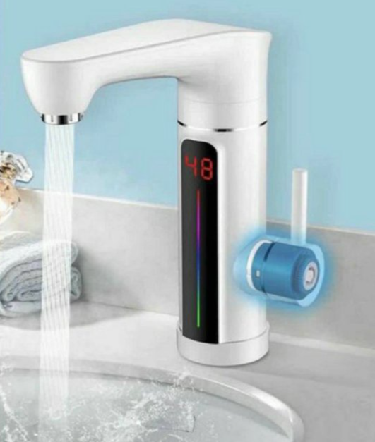 Slavina sa grejačem - Protocni bojler - siva i bela