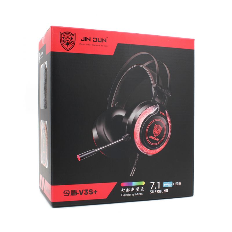 Slusalice Gaming Jindun V3S 7.1 crno crvene