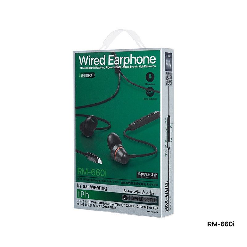 Slusalice REMAX RM-660i iPhone lightning crne