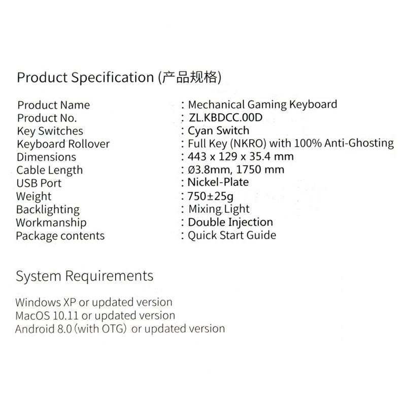 Tastatura Gaming Acer RGB mehanicka crna