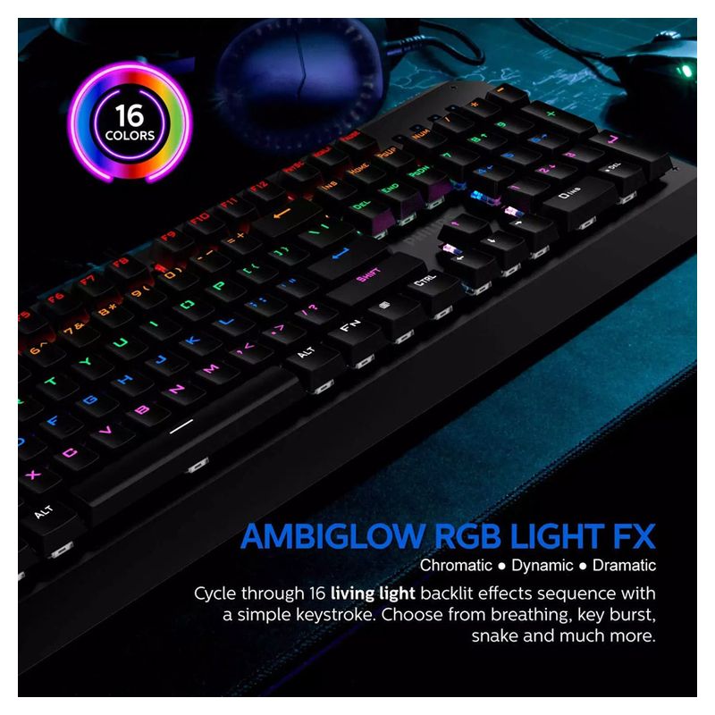 Tastatura Gaming Philips G413 RGB mehanicka crna