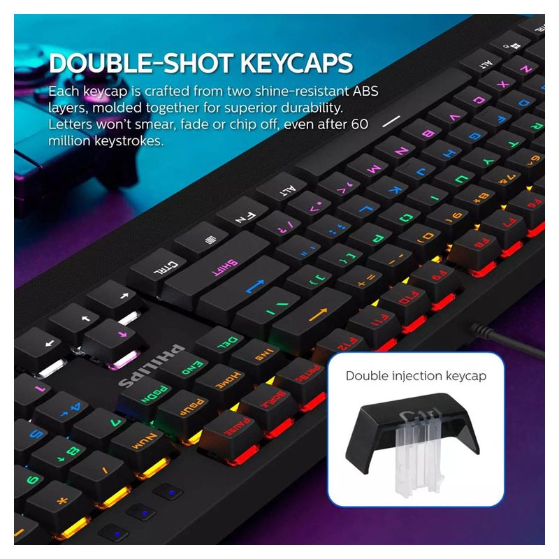 Tastatura Gaming Philips G413 RGB mehanicka crna