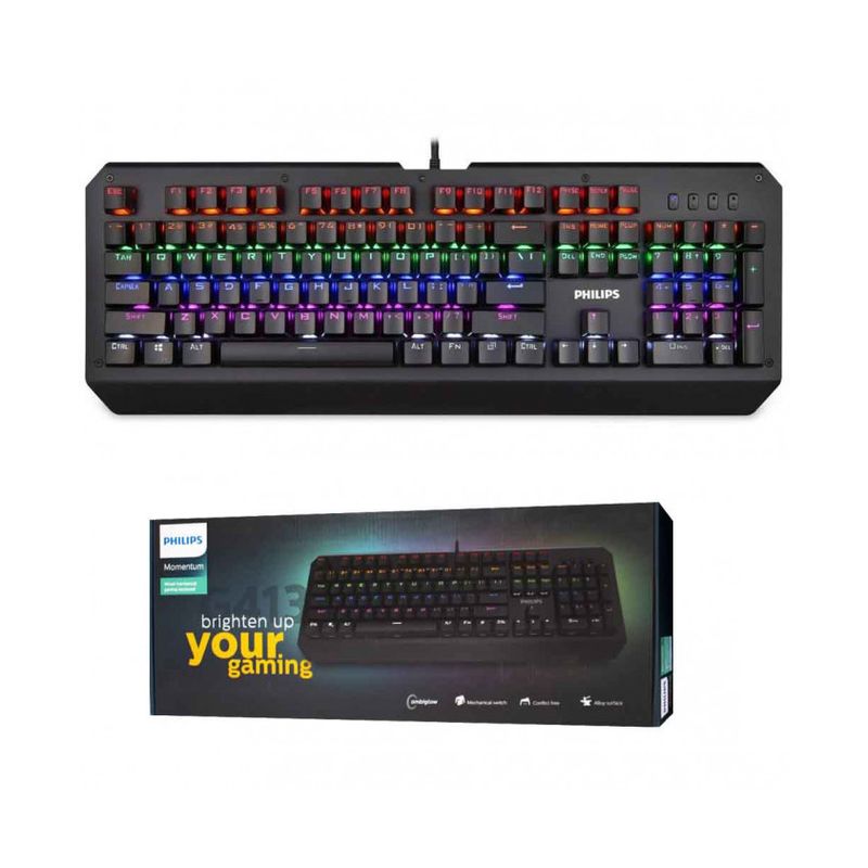 Tastatura Gaming Philips G413 RGB mehanicka crna
