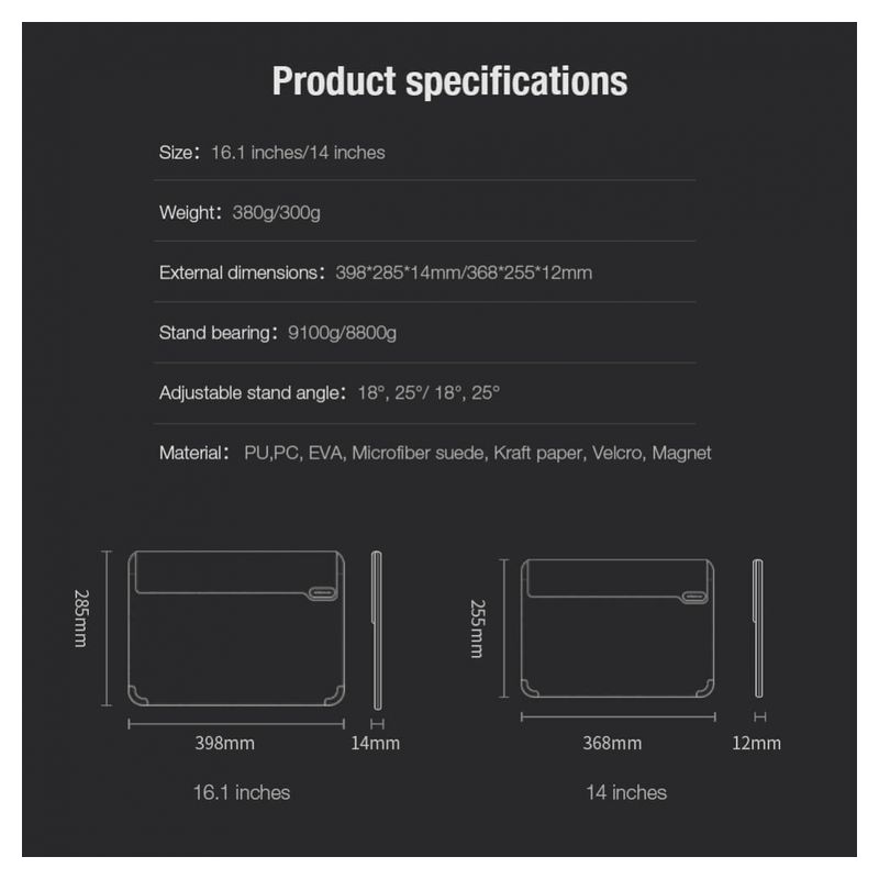 Torba za laptop sleeve Nillkin horizontal 14" crno bela